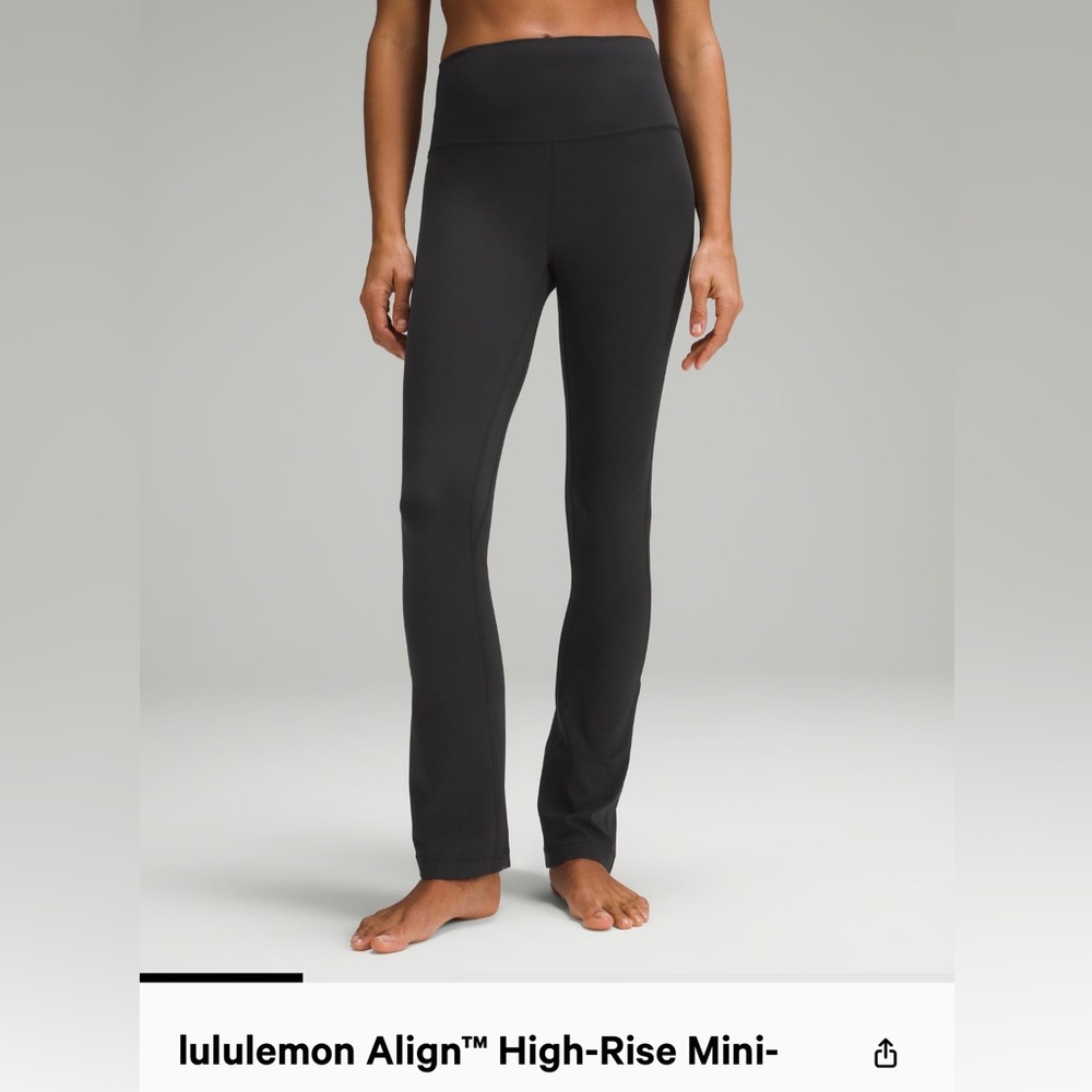 Lululemon Align Mini Flare Regular length 31 Like New Black SZ10